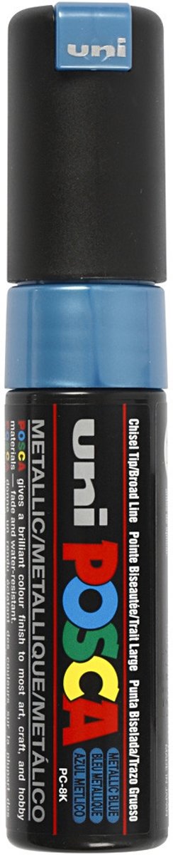 Uni Posca Marker, lijndikte: 8 mm,  PC-8K , metallic blue, breed, 1stuk [HOB-278880]